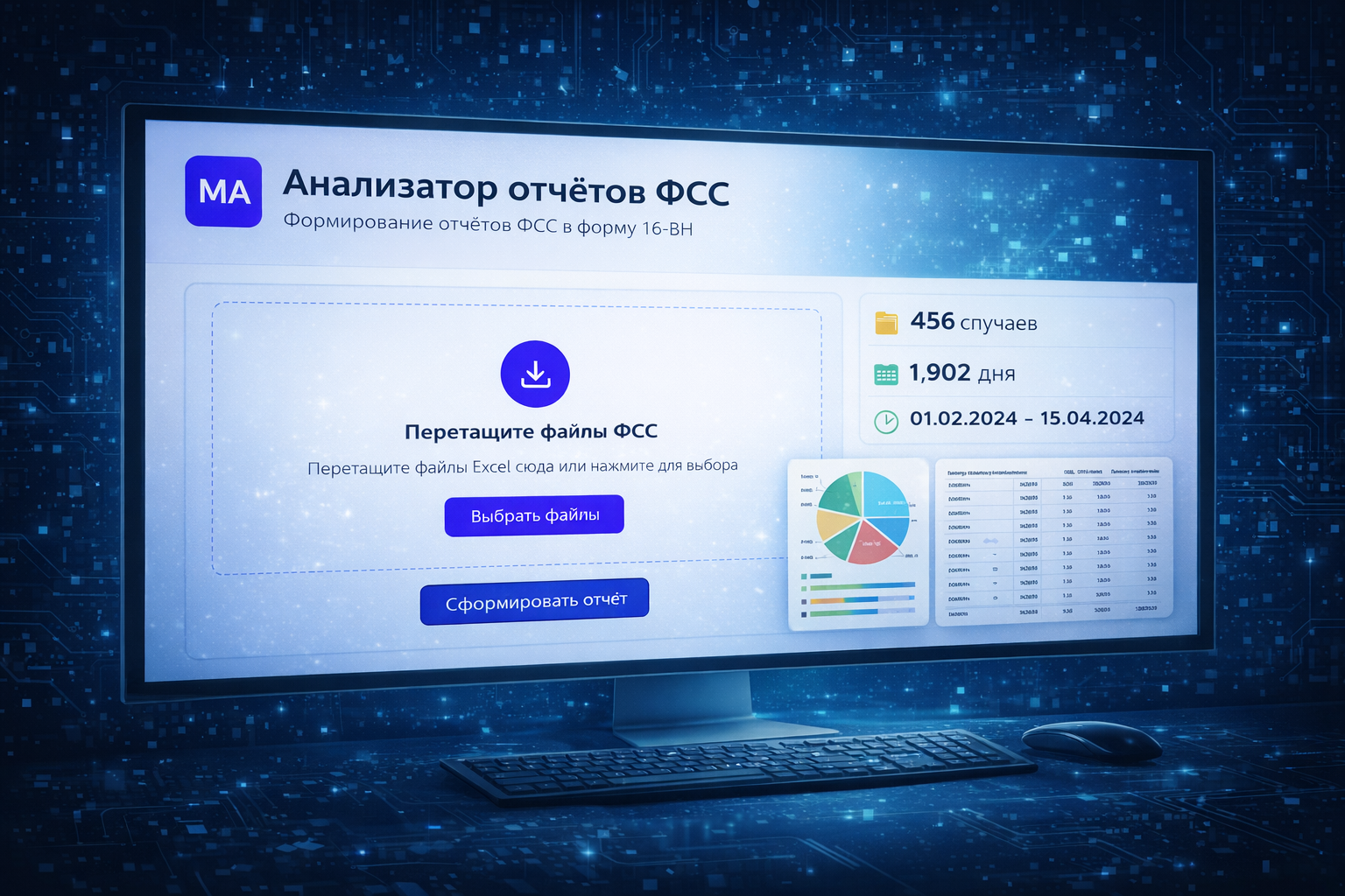 Лендинг "Анализатор отчетов"