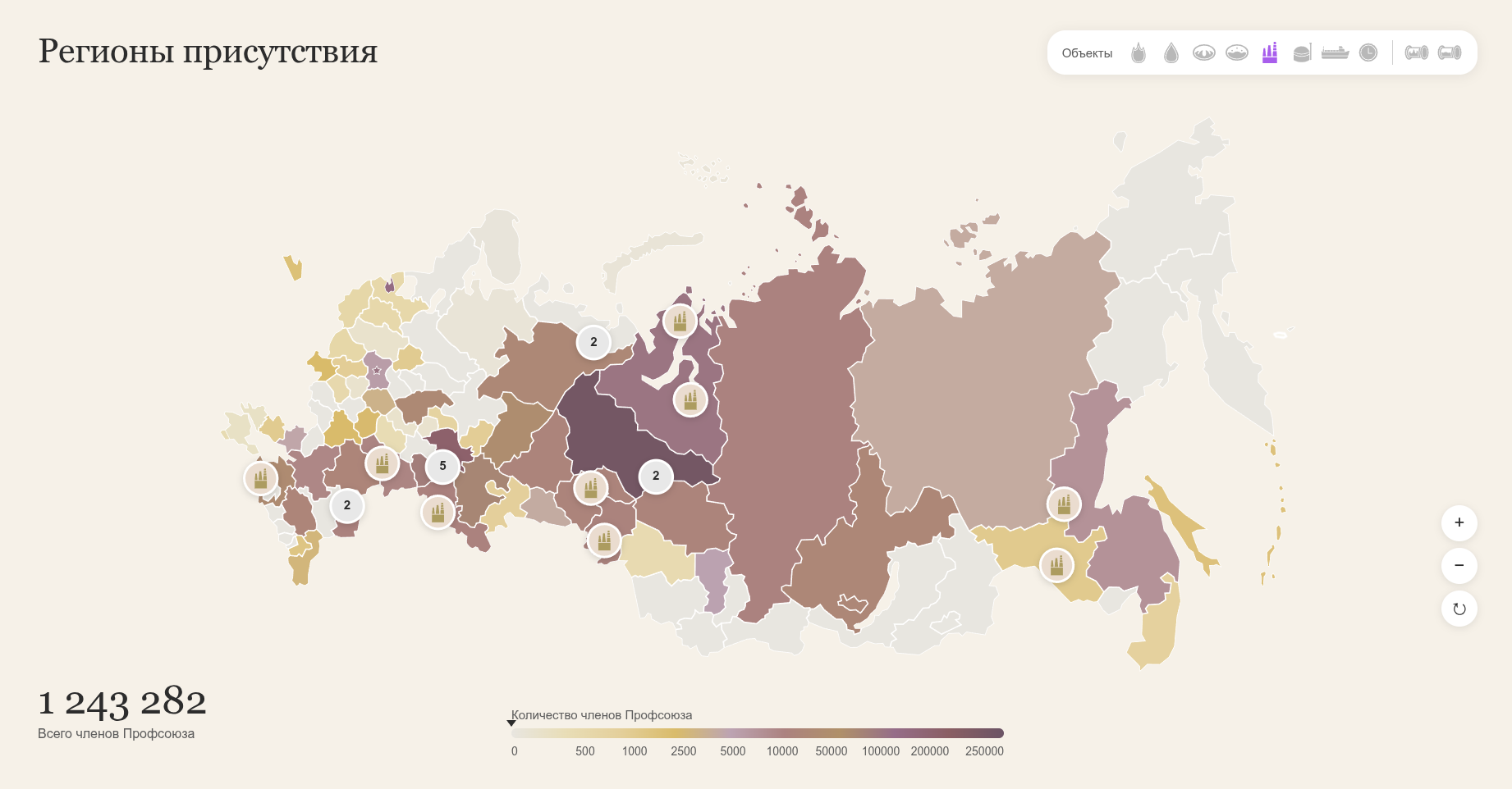 Включенная фильтравция на карте